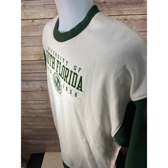 University South Florida USF Bulls Men's M Pullover League Green and White - Picture 5 of 8